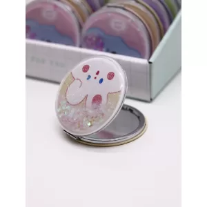 Зеркало шейкер раскладное "Face Bunny", желтое, 7*7 см