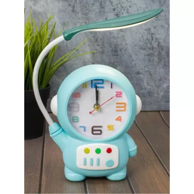 Часы-будильник со светильником «Cheerful cosmonaut», blue (14,5х11,5 см)