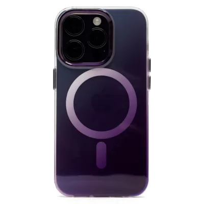 Чехол для iPhone 14 Pro Keephone Glitzy Rainbow Magsafe (Purple)