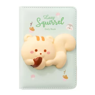 Блокнот со сквишем Белочка Lazy Squirrel формат А6 мятный