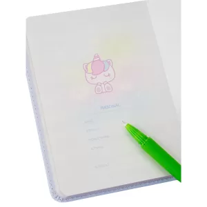 Блокнот со сквишем Единорог Lazy Unistar формат А6 голубой