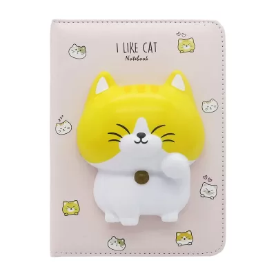 Блокнот со сквишем Котик I Like Cat формат А5 розовый