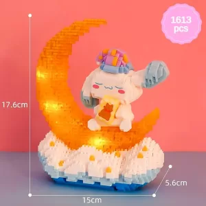 Конструктор ночник 3D Синаморол на луне 1613 деталей