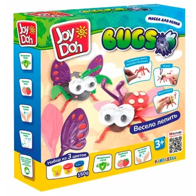 Масса для лепки Joy Doh, набор BUGS - ЖУКИ