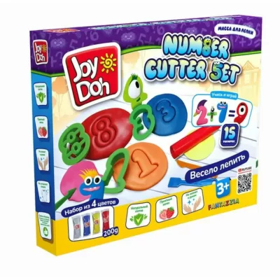 Масса для лепки Joy Doh, набор NUMBER CUTTER SET - УЧИМСЯ СЧИТАТЬ