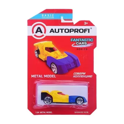 Машинка коллекционная 1:64, Серия FANTASTIC CARS, B/FAN-032, желт./синий