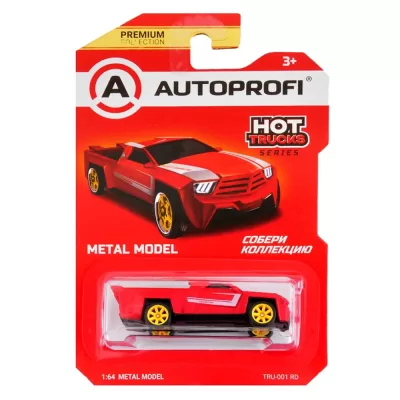 Машинка коллекционная 1:64, Серия HOT TRUCKS, TRU-001, красный