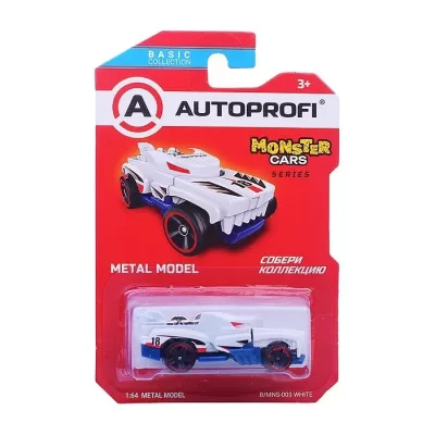 Машинка коллекционная 1:64, Серия MONSTER CARS, B/MNS-003, белый