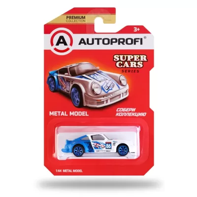 Машинка коллекционная 1:64, Серия SUPER CARS, SUP-911, бел./синий