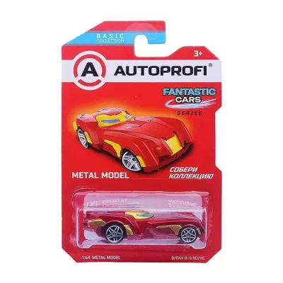 Машинка коллекционная 1:64, Серия FANTASTIC CARS, B/FAN-016, красный/желтый