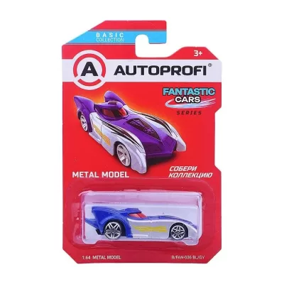 Машинка коллекционная 1:64, Серия FANTASTIC CARS, B/FAN-036, синий/серый