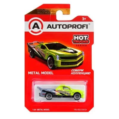 Машинка коллекционная 1:64, Серия HOT TRUCKS, TRU-002, зелён./серый