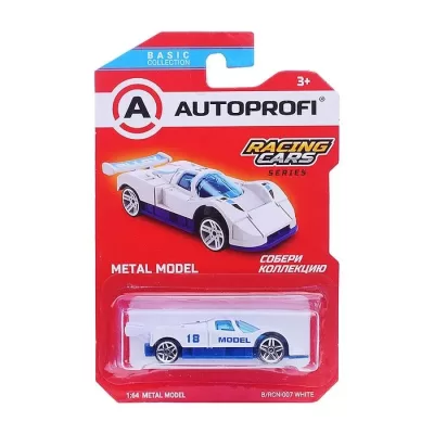 Машинка коллекционная 1:64, Серия RACING CARS, B/RCN-007, белый