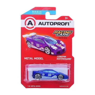 Машинка коллекционная 1:64, Серия RACING CARS, B/RCN-012, синий