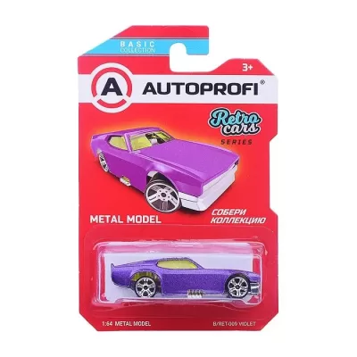 Машинка коллекционная 1:64, Серия RETRO CARS, B/RET-009, фиолетовый
