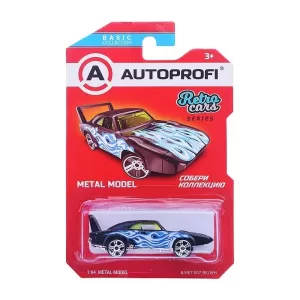 Машинка коллекционная 1:64, Серия RETRO CARS, B/RET-007, чёрн./белый