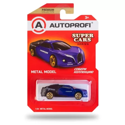 Машинка коллекционная 1:64, Серия SUPER CARS, SUP-003, син./черный