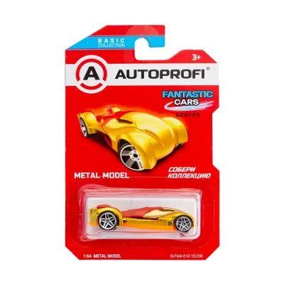Машинка коллекционная 1:64, Серия FANTASTIC CARS, B/FAN-010, желтый/оранжевый