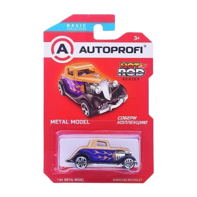 Машинка коллекционная 1:64, Серия HOT ROD CARS, B/ROD-005, коричневый/фиолетовый