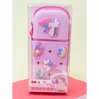 Пенал в виде рюкзачка с ручкой Моя мелодия розовый силиконовый
