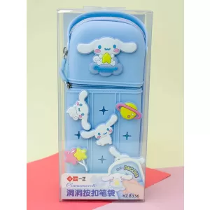 Пенал в виде рюкзачка с ручкой Сinnamoroll голубой силиконовый