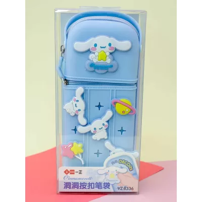 Пенал в виде рюкзачка с ручкой Сinnamoroll голубой силиконовый