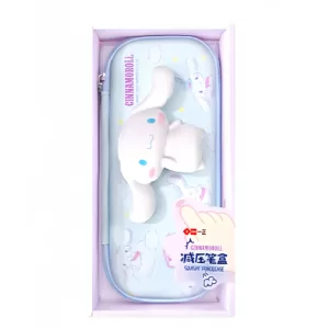 Пенал школьный со сквишем Синаморолл голубой