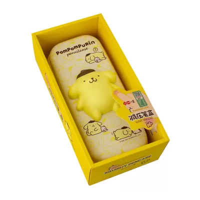 Пенал школьный со сквишем Собачка Pompompurin желтый