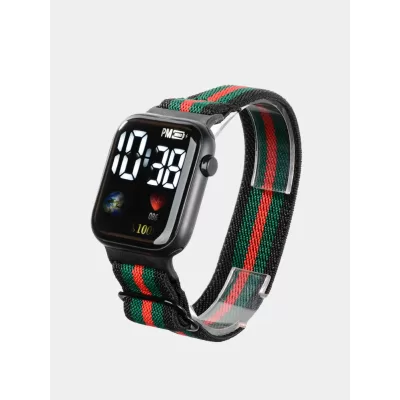 Ремешок Apple Watch Nylon Loop 42-44-45-49mm (Black/Green/Red)