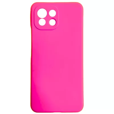 Чехол Xiaomi Mi 11 Lite Silicone Case Logo (Ярко-Розовый(21))