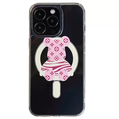 Чехол iP 13 Pro Max DFANS Design MagSafe Bear LV (Clear)