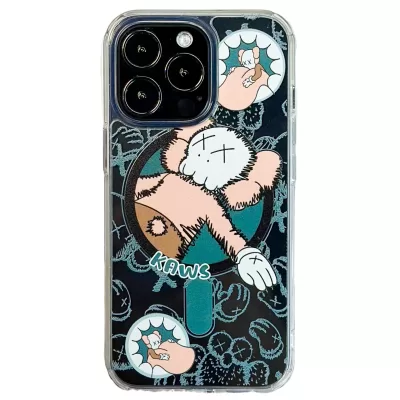 Чехол iP 13 Pro Max DFANS Design MagSafe Kaws (Clear)