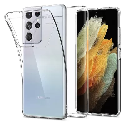 Чехол для Samsung S21 ULTRA Ультратонкий силикон Premium (Прозрачный)