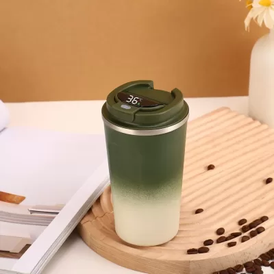 Термокружка с датчиком температуры "Сoffee gradient",green (510 ml)