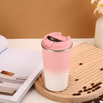 Термокружка с датчиком температуры "Сoffee gradient",pink (510 ml)