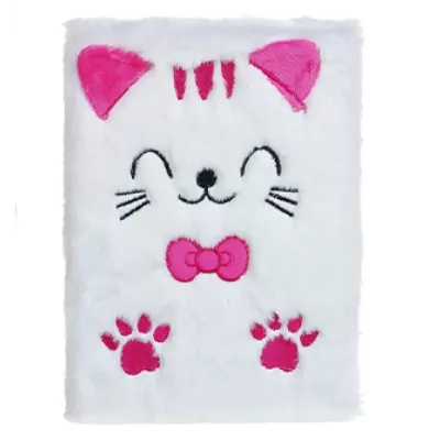 Блокнот плюшевый «Cat bow», white, 21,5х15 см,плотность 70 гр.
