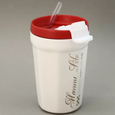 Кружка «Happy life», white-red