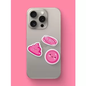 Набор 3D стикеров для телефона 3 шт. "Oh shit"