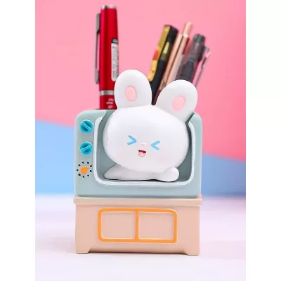 Подставка для канцелярских принадлежностей "TV bunny", blue, 11 см