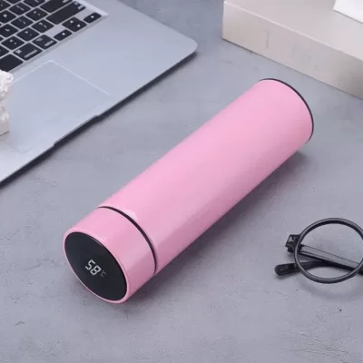 Термос с датчиком температуры «Metallic», pink (500ml)