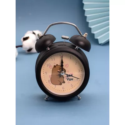 Часы-будильник «Capybara, see you», black (12,5х9 см)