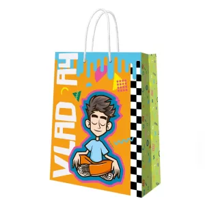 Пакет подарочный "Влад А4", оранжевый с голубым (33,5*40,6*15,5)