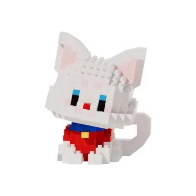 Конструктор 3D Белый котик 379 деталей