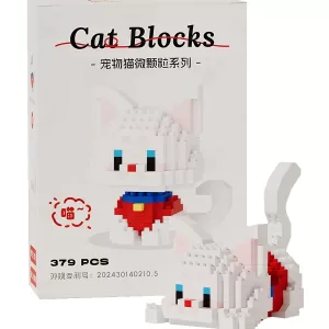 Конструктор 3D Белый котик 379 деталей