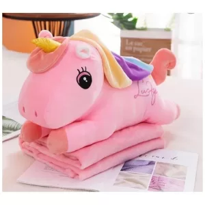 Мягкая игрушка Единорог с пледом мягконабивной 50см