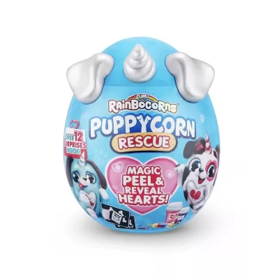 Сюрприз бокс Zuru Rainbocorns Puppycorn Rescue Magic Peel & Reveal Hearts Щенки-единороги синий, ZR0