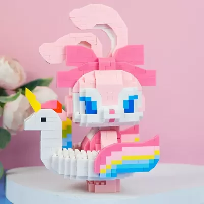 Конструктор 3D Зайчик на единороге 956 деталей