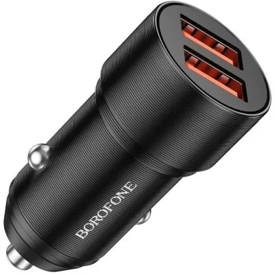 АЗУ Borofone 2 USB BZ19 2.4A DC12-24V черный