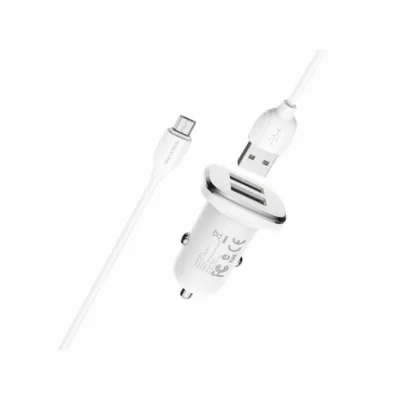 АЗУ Borofone BZ12 2xUSB 2.4A с кабелем Micro, белый