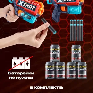 Игровой набор ZURU X-Shot EXCEL Кикбэк ДУО (2 бластера, 6 мишеней, 8 снарядов)